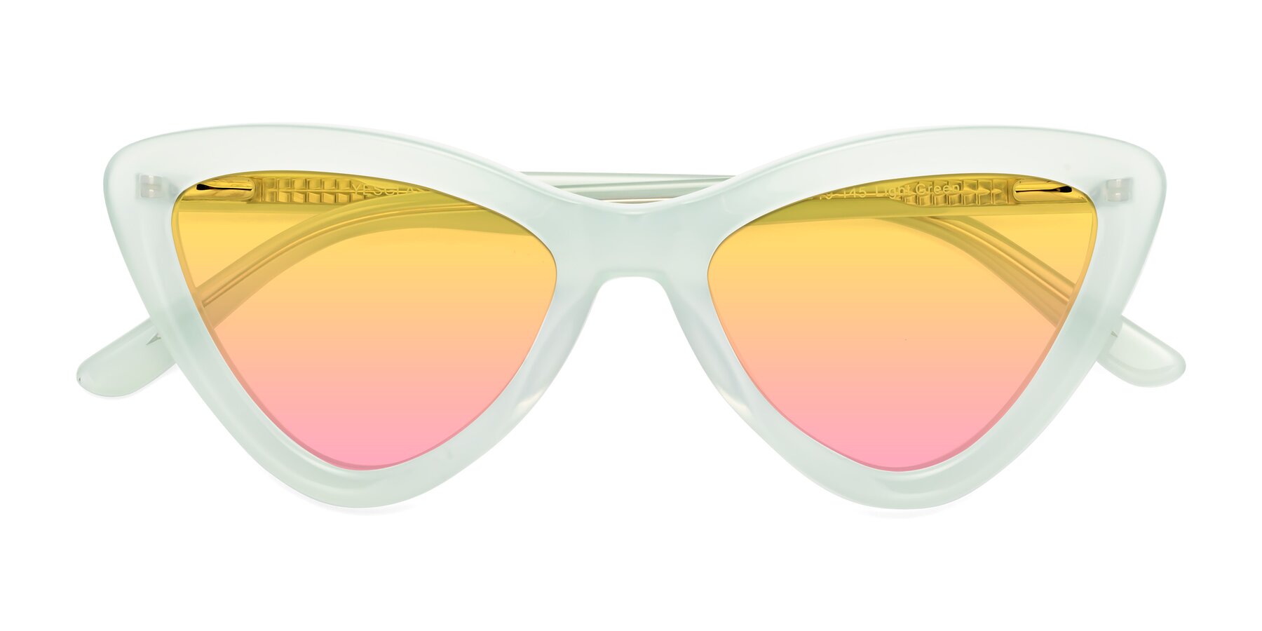 Folded Front of Candy in Light Green with Yellow / Pink Gradient Lenses