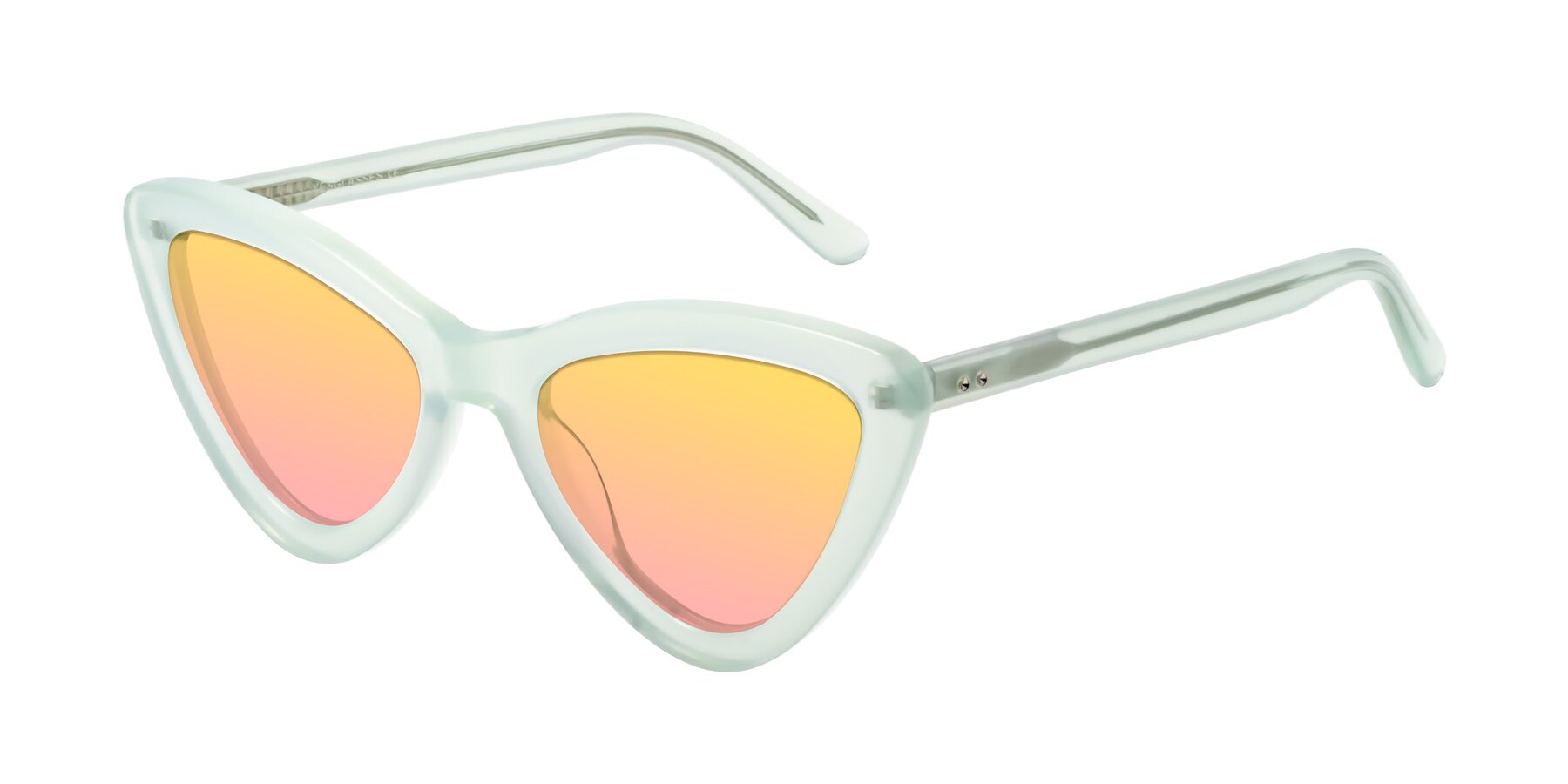 Angle of Candy in Light Green with Yellow / Pink Gradient Lenses