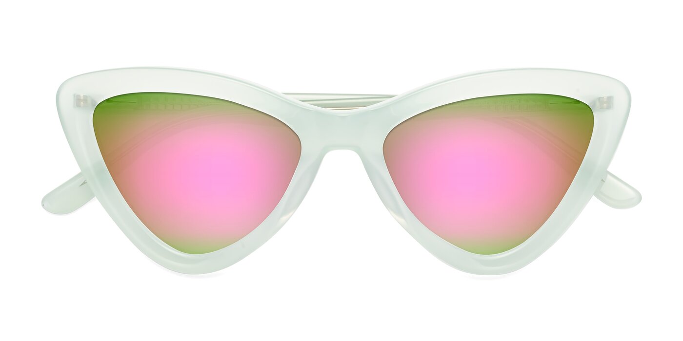 Candy - Light Green Flash Mirrored Sunglasses