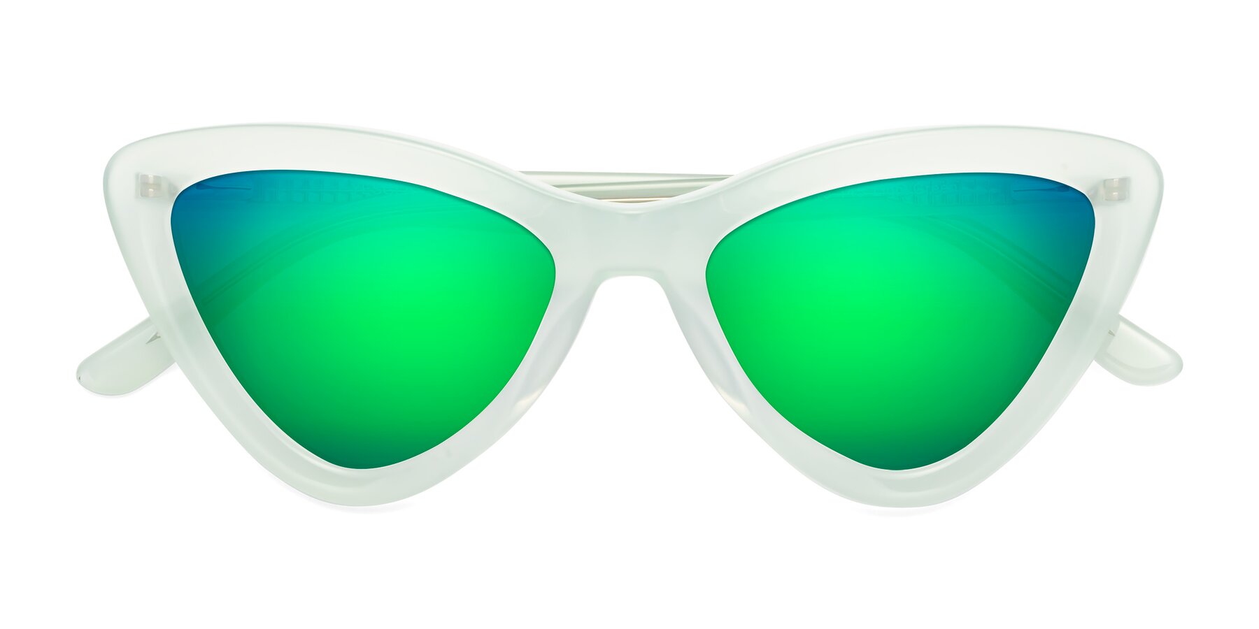 Folded Front of Candy in Light Green with Green Mirrored Lenses