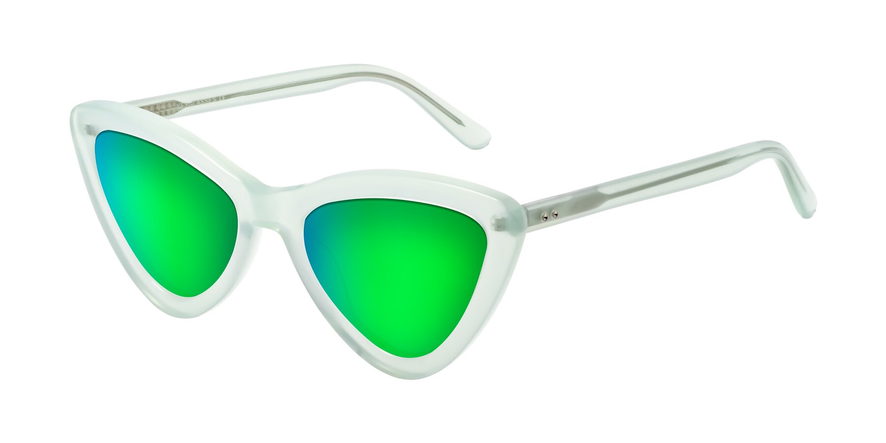 Angle of Candy in Light Green with Green Mirrored Lenses