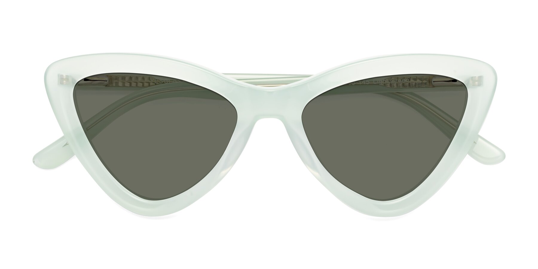 Folded Front of Candy in Light Green with Gray Polarized Lenses