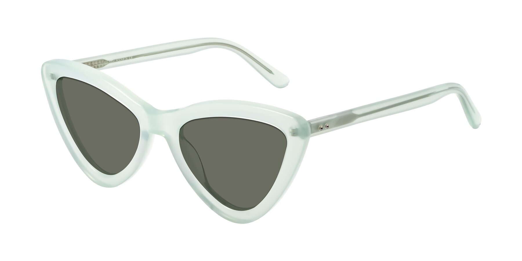 Angle of Candy in Light Green with Gray Polarized Lenses
