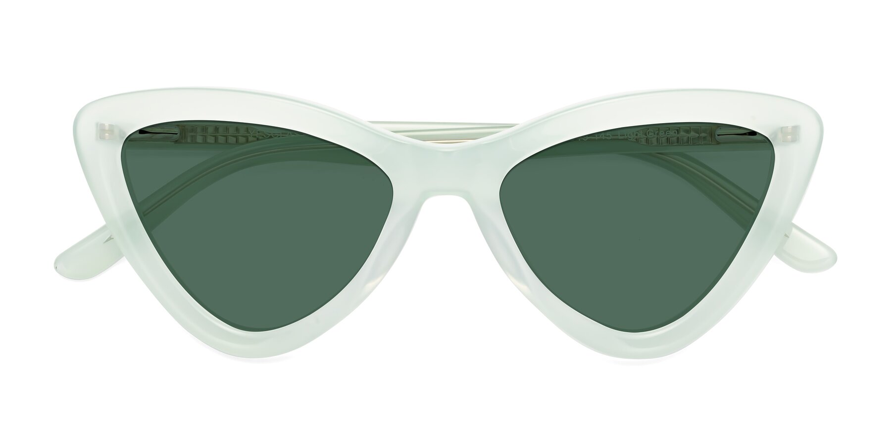 Folded Front of Candy in Light Green with Green Polarized Lenses