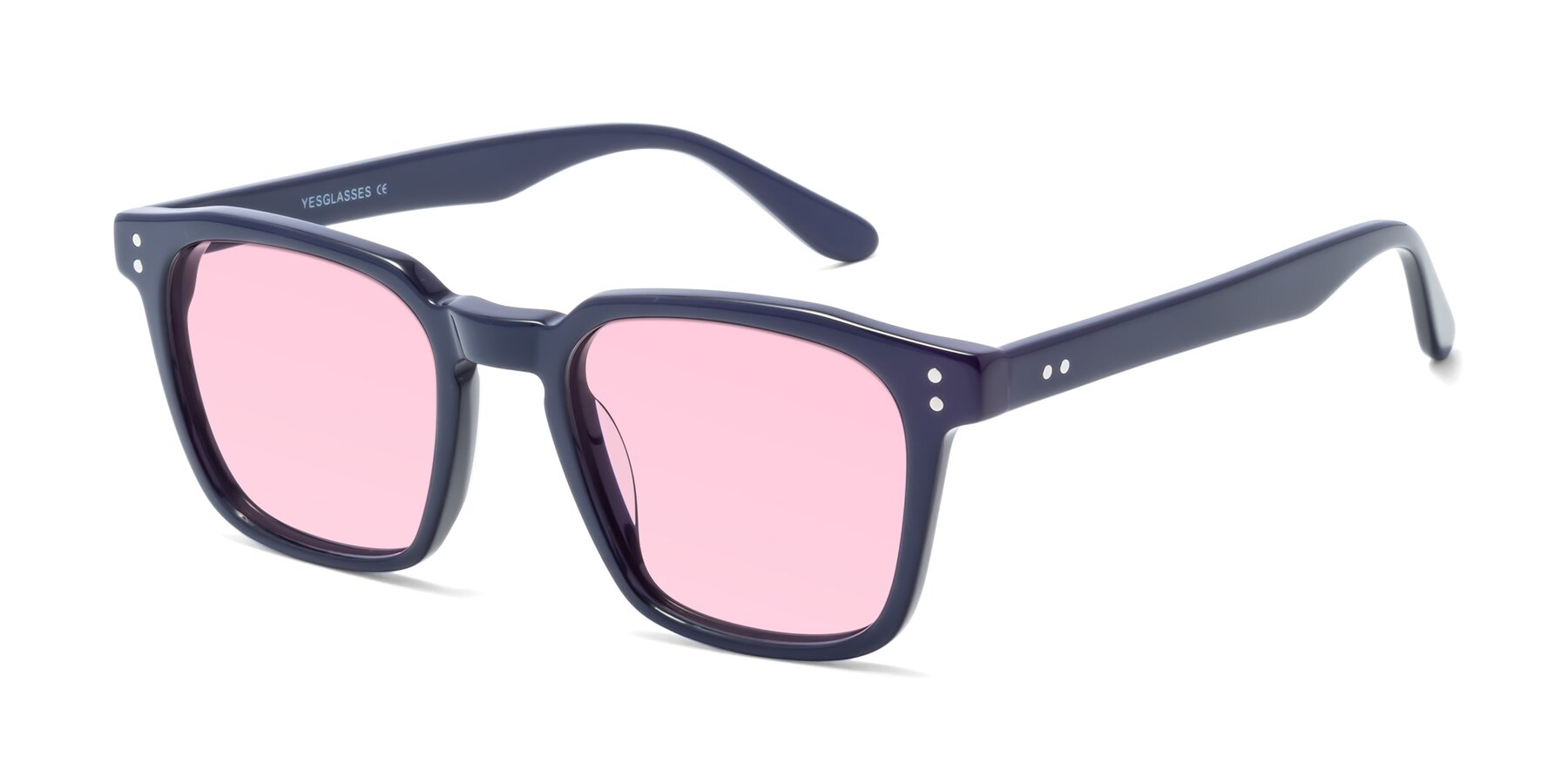 Angle of Riverside in Dark Blue with Light Pink Tinted Lenses