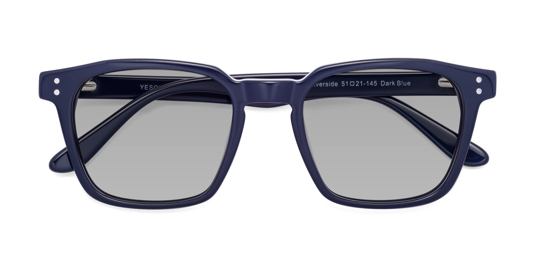 Folded Front of Riverside in Dark Blue with Light Gray Tinted Lenses