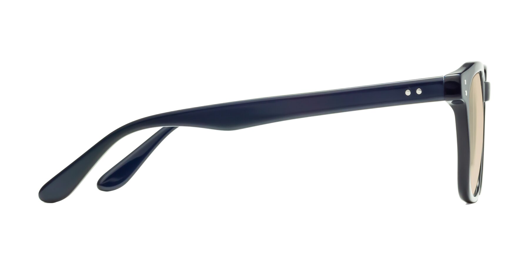 Side of Riverside in Dark Blue with Light Brown Tinted Lenses