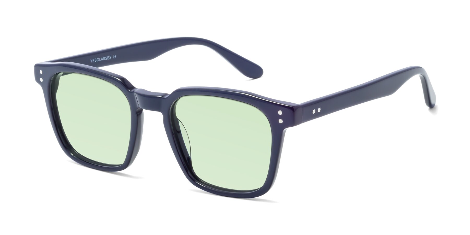 Angle of Riverside in Dark Blue with Light Green Tinted Lenses