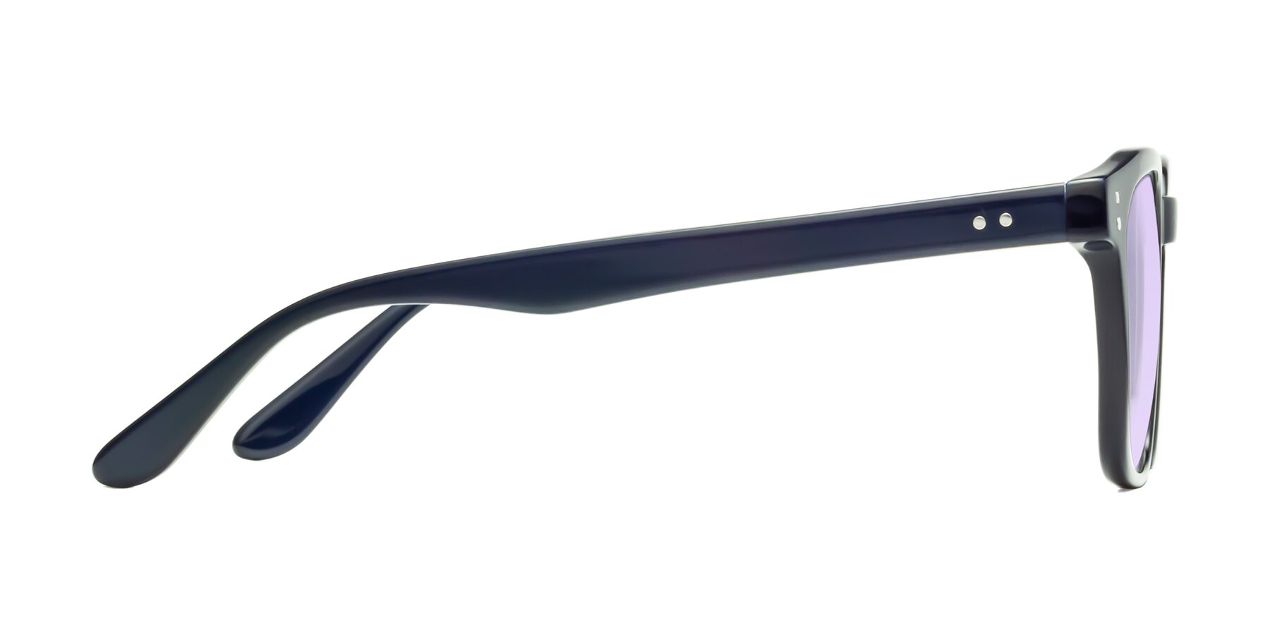 Side of Riverside in Dark Blue with Light Purple Tinted Lenses