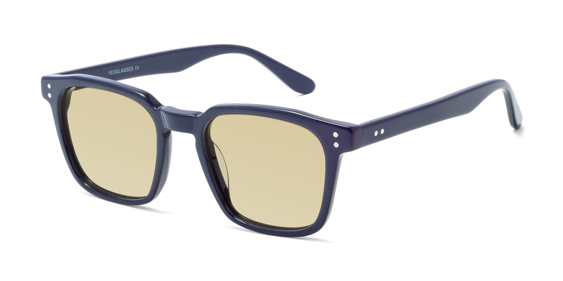 Angle of Riverside in Dark Blue with Light Champagne Tinted Lenses