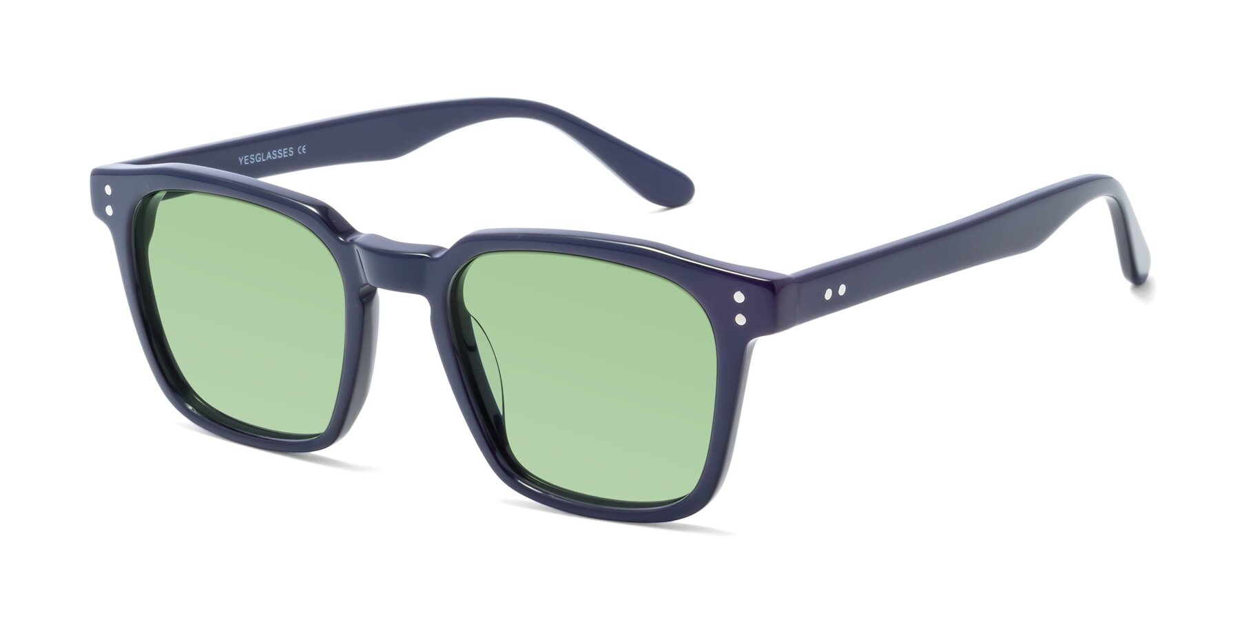 Angle of Riverside in Dark Blue with Medium Green Tinted Lenses