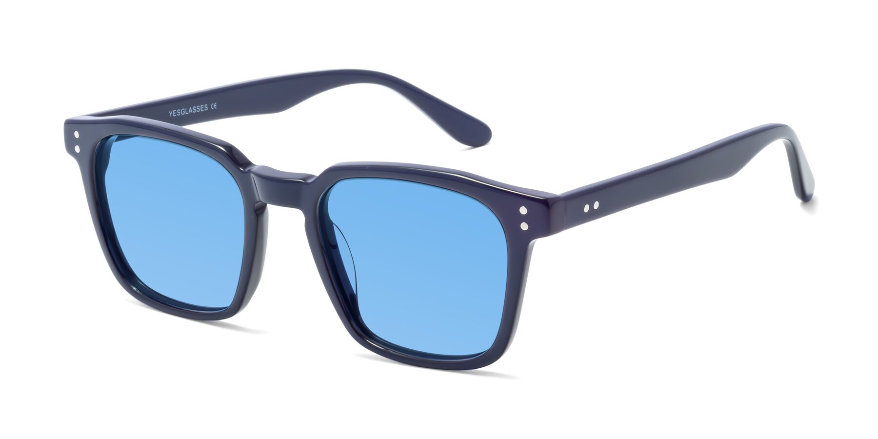 Angle of Riverside in Dark Blue with Medium Blue Tinted Lenses