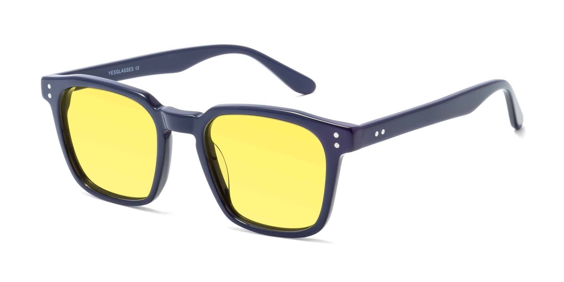 Angle of Riverside in Dark Blue with Medium Yellow Tinted Lenses