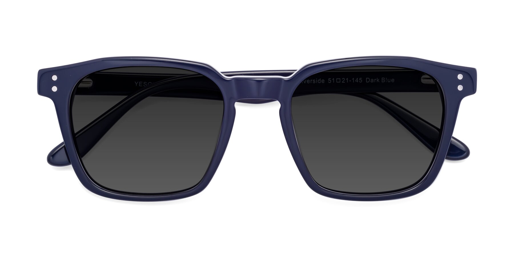 Folded Front of Riverside in Dark Blue with Gray Tinted Lenses