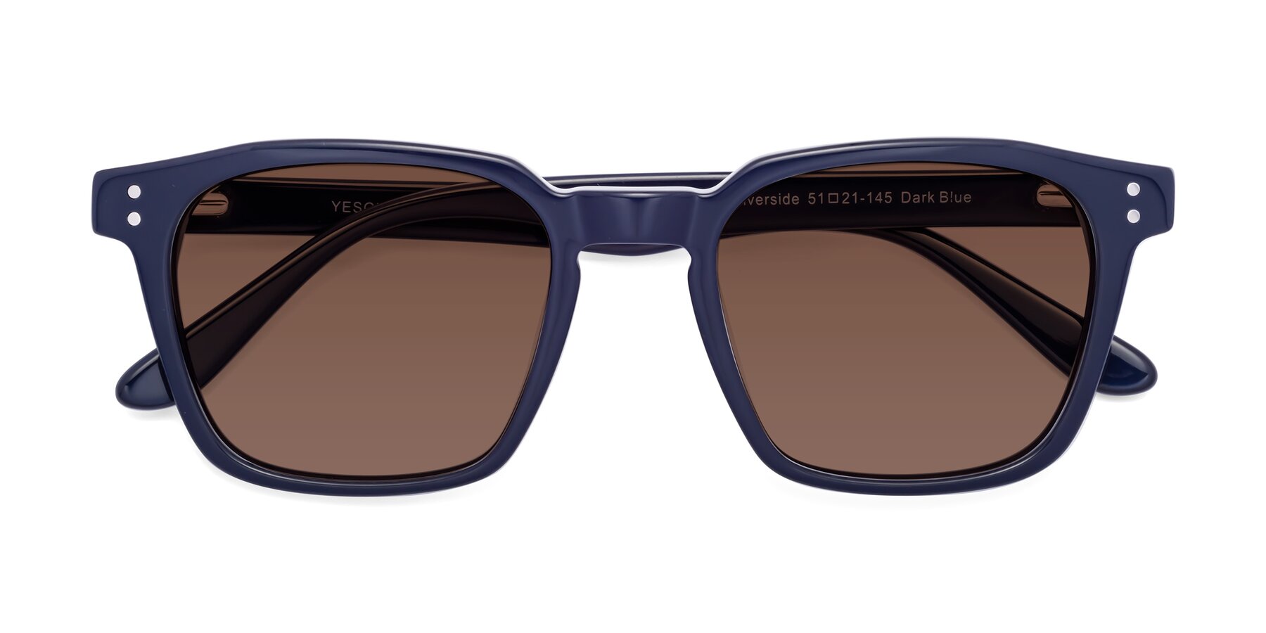 Folded Front of Riverside in Dark Blue with Brown Tinted Lenses