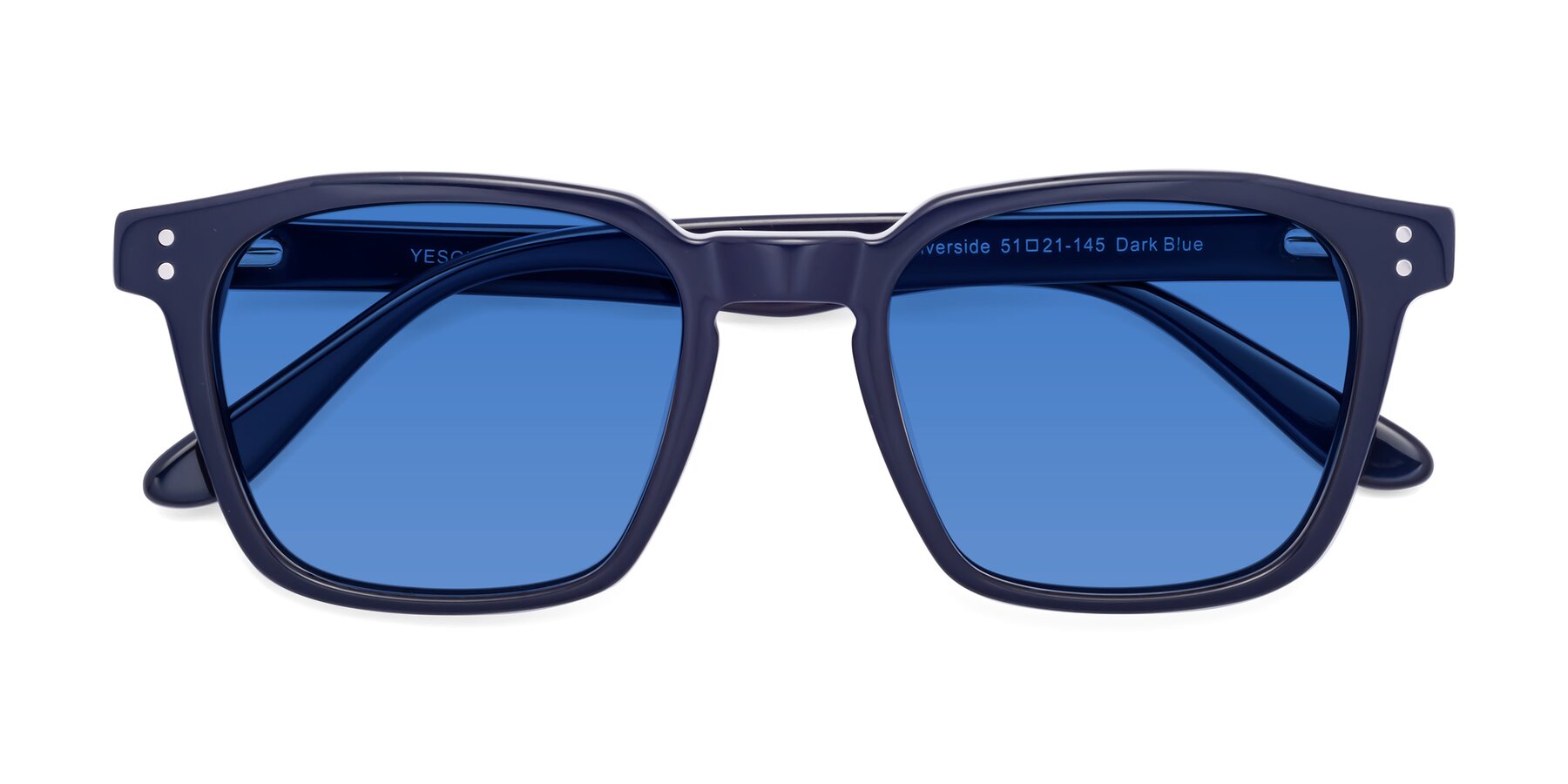 Folded Front of Riverside in Dark Blue with Blue Tinted Lenses