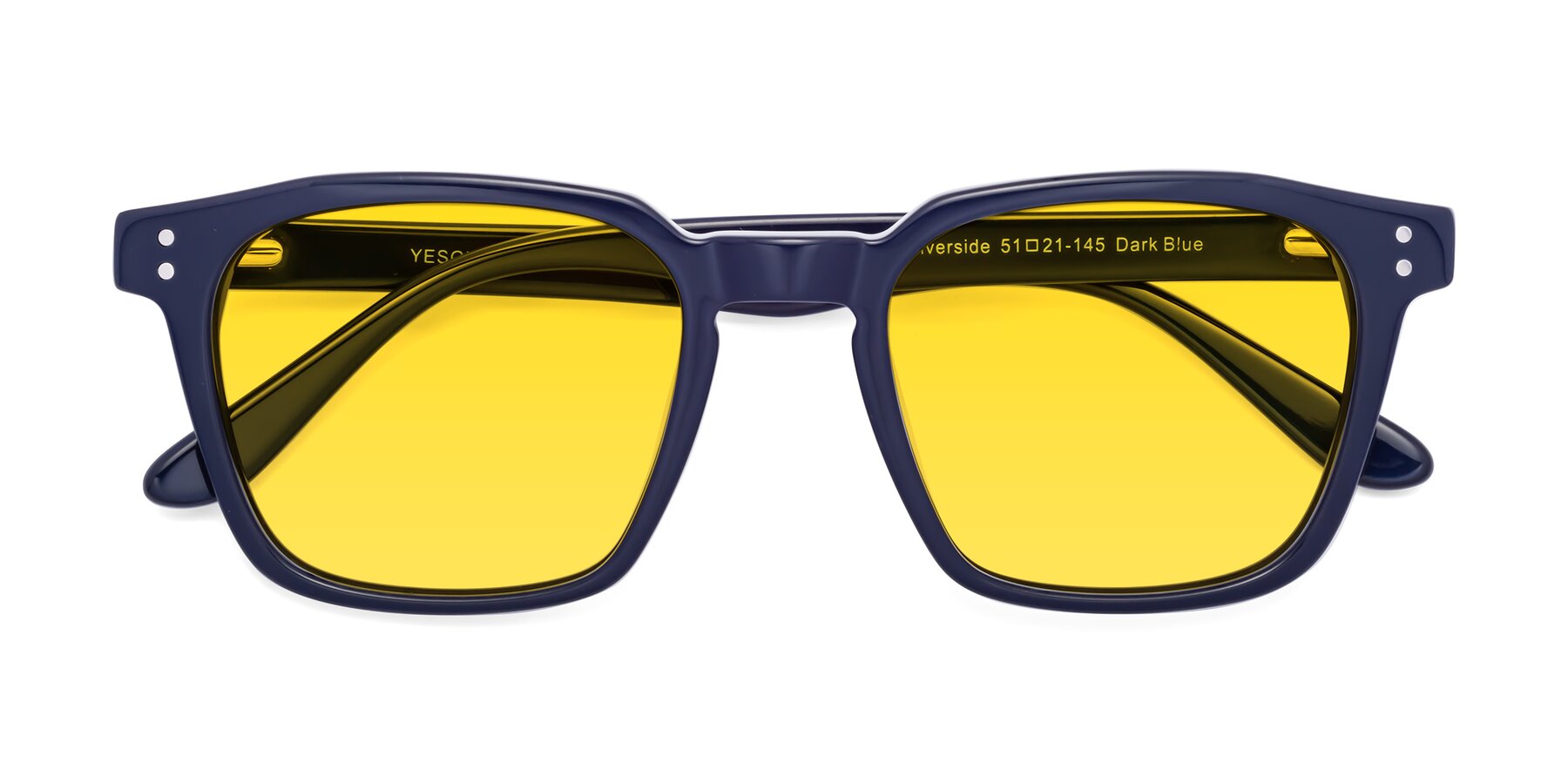 Folded Front of Riverside in Dark Blue with Yellow Tinted Lenses