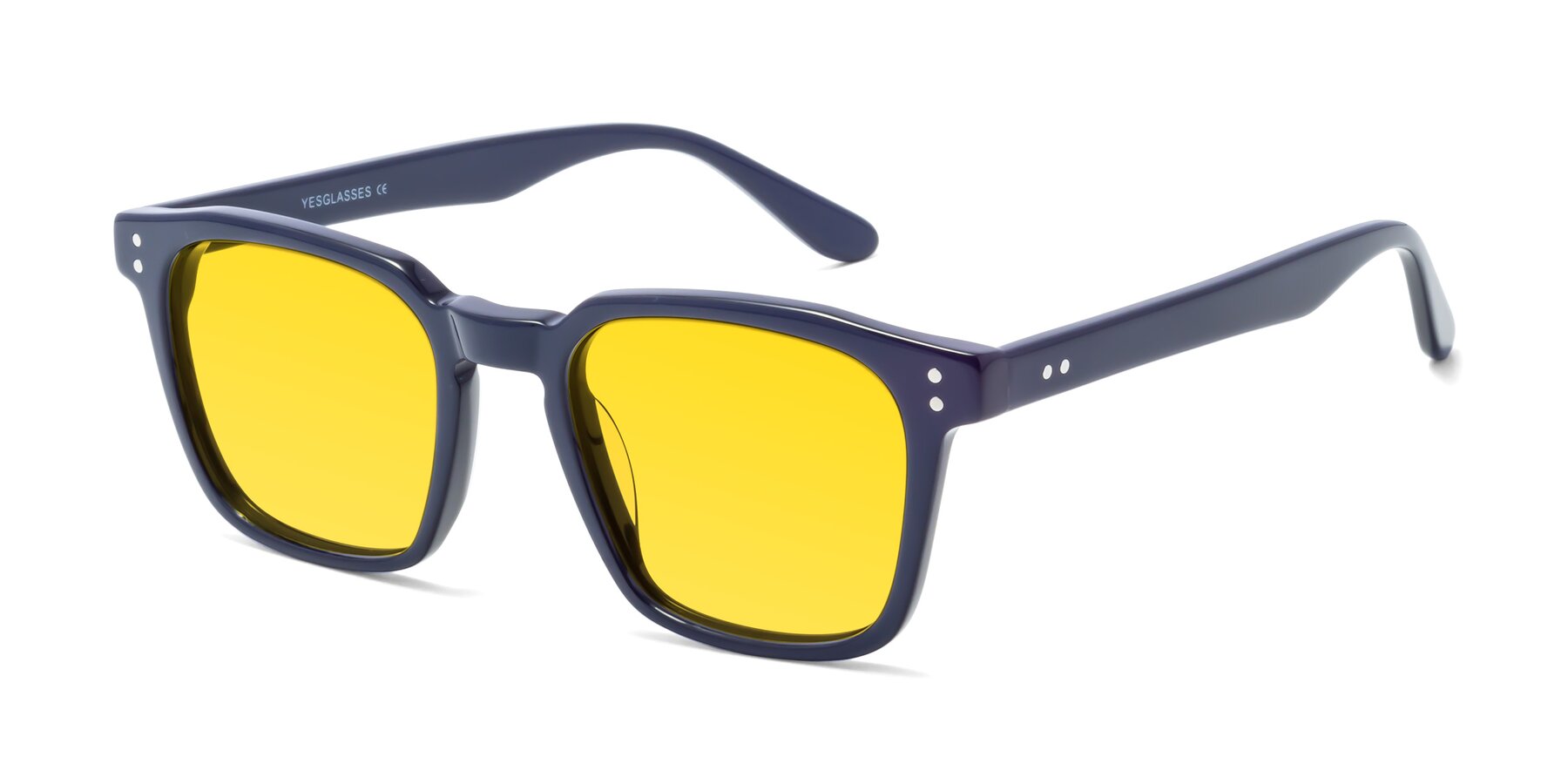 Angle of Riverside in Dark Blue with Yellow Tinted Lenses