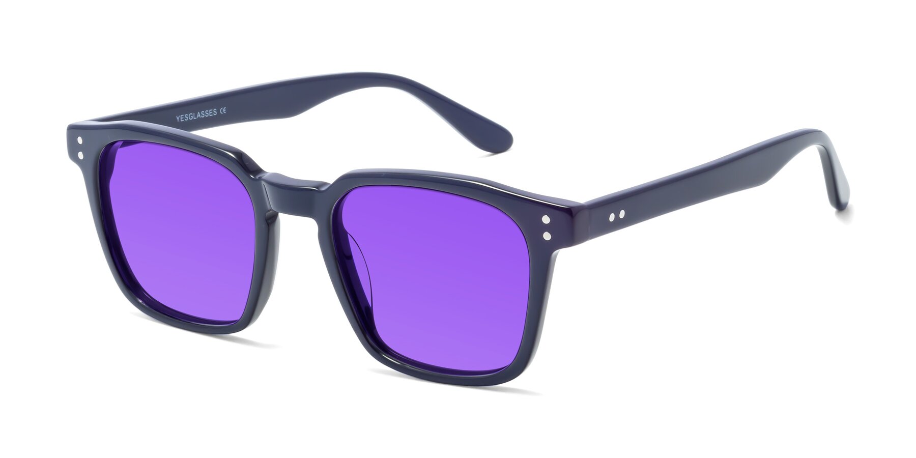 Angle of Riverside in Dark Blue with Purple Tinted Lenses