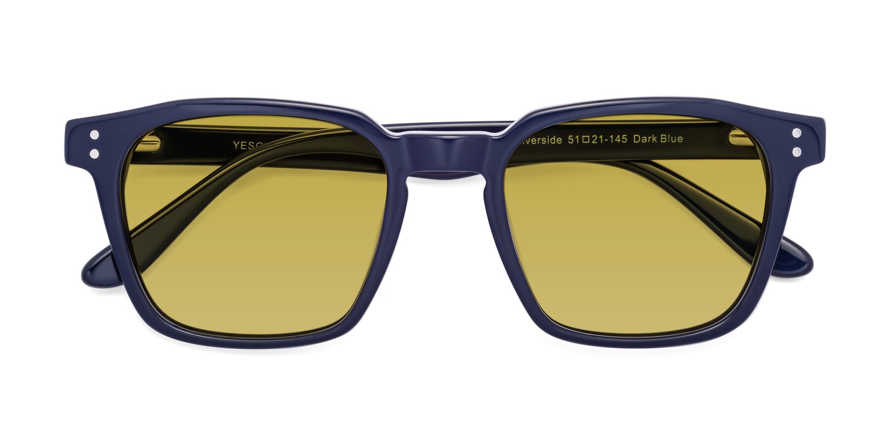 Folded Front of Riverside in Dark Blue with Champagne Tinted Lenses