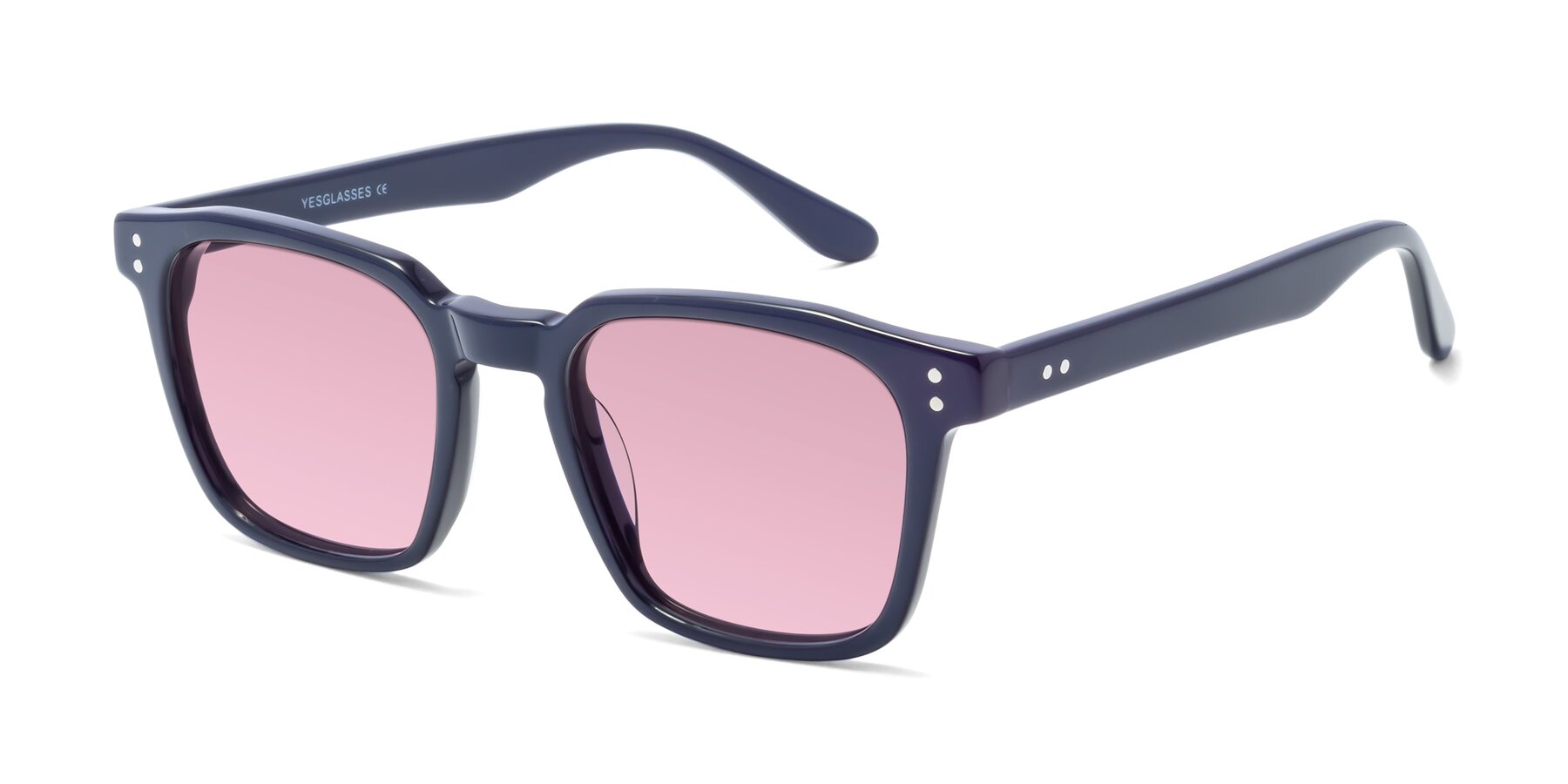 Angle of Riverside in Dark Blue with Light Wine Tinted Lenses