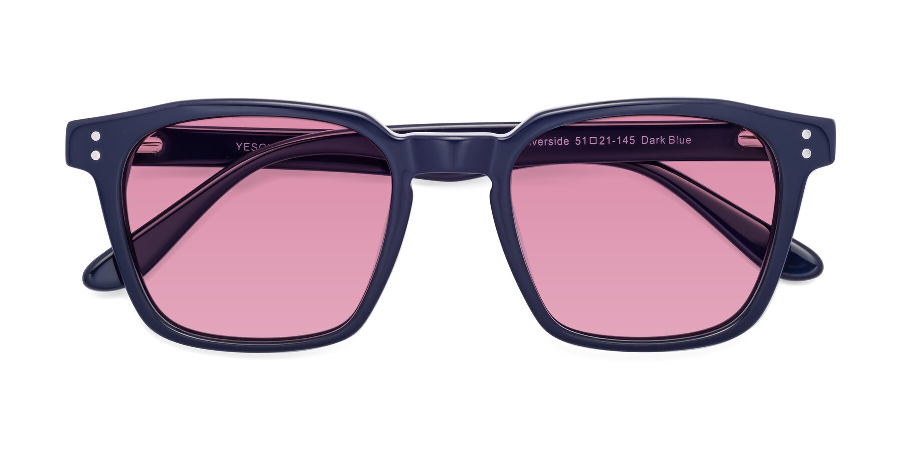 Folded Front of Riverside in Dark Blue with Medium Wine Tinted Lenses