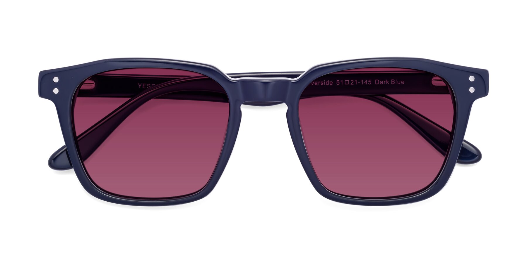 Folded Front of Riverside in Dark Blue with Wine Tinted Lenses