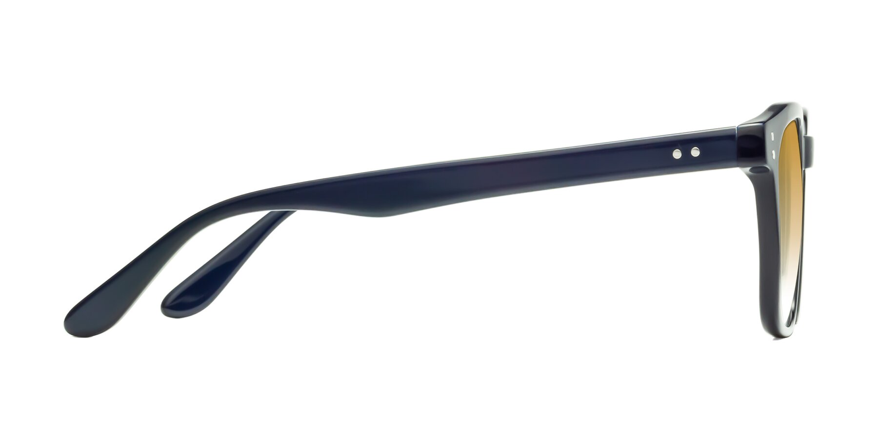 Side of Riverside in Dark Blue with Champagne Gradient Lenses