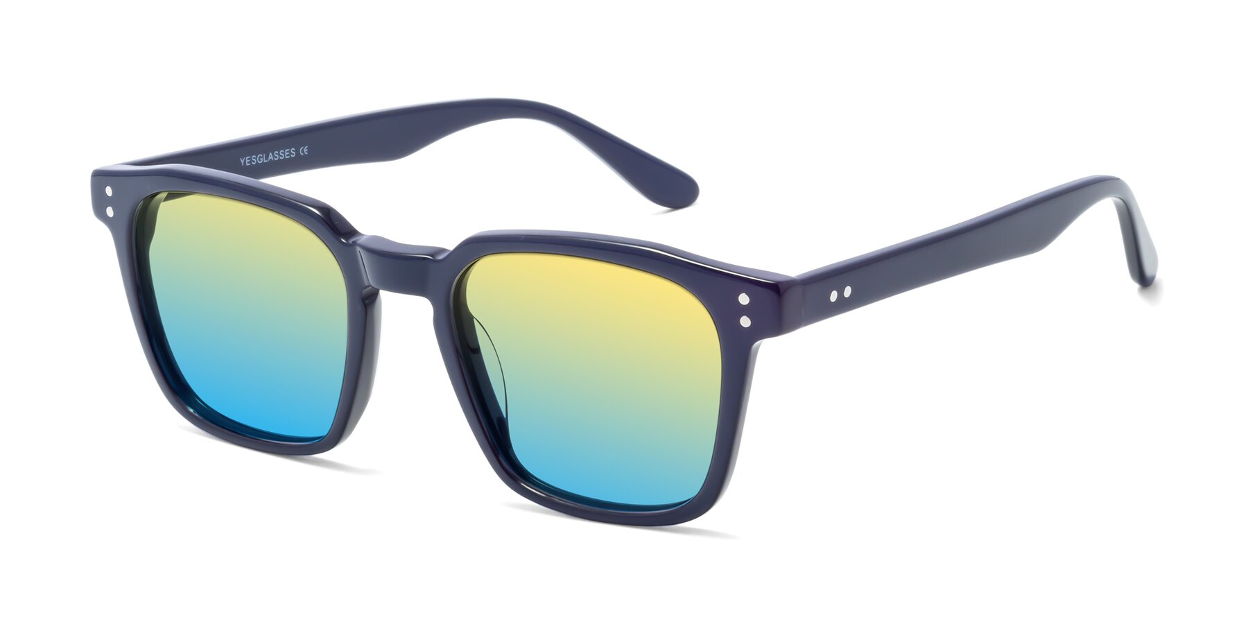 Angle of Riverside in Dark Blue with Yellow / Blue Gradient Lenses