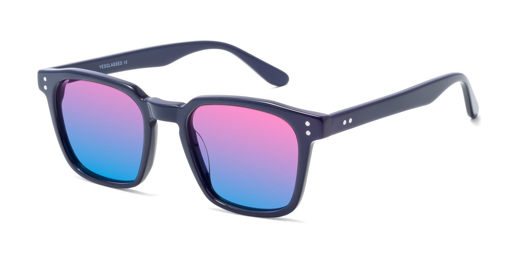 Angle of Riverside in Dark Blue with Pink / Blue Gradient Lenses