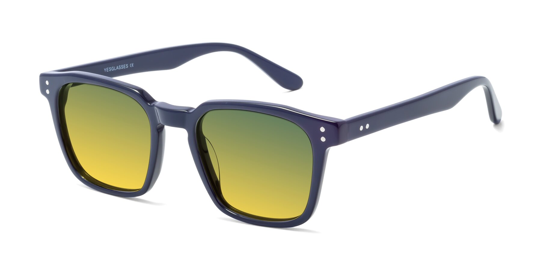 Angle of Riverside in Dark Blue with Green / Yellow Gradient Lenses