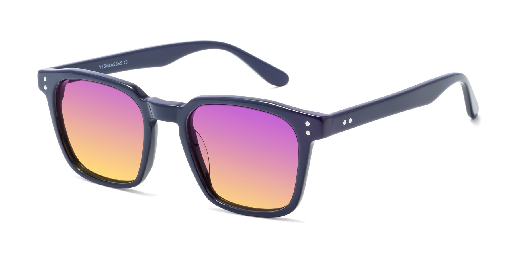 Angle of Riverside in Dark Blue with Purple / Yellow Gradient Lenses