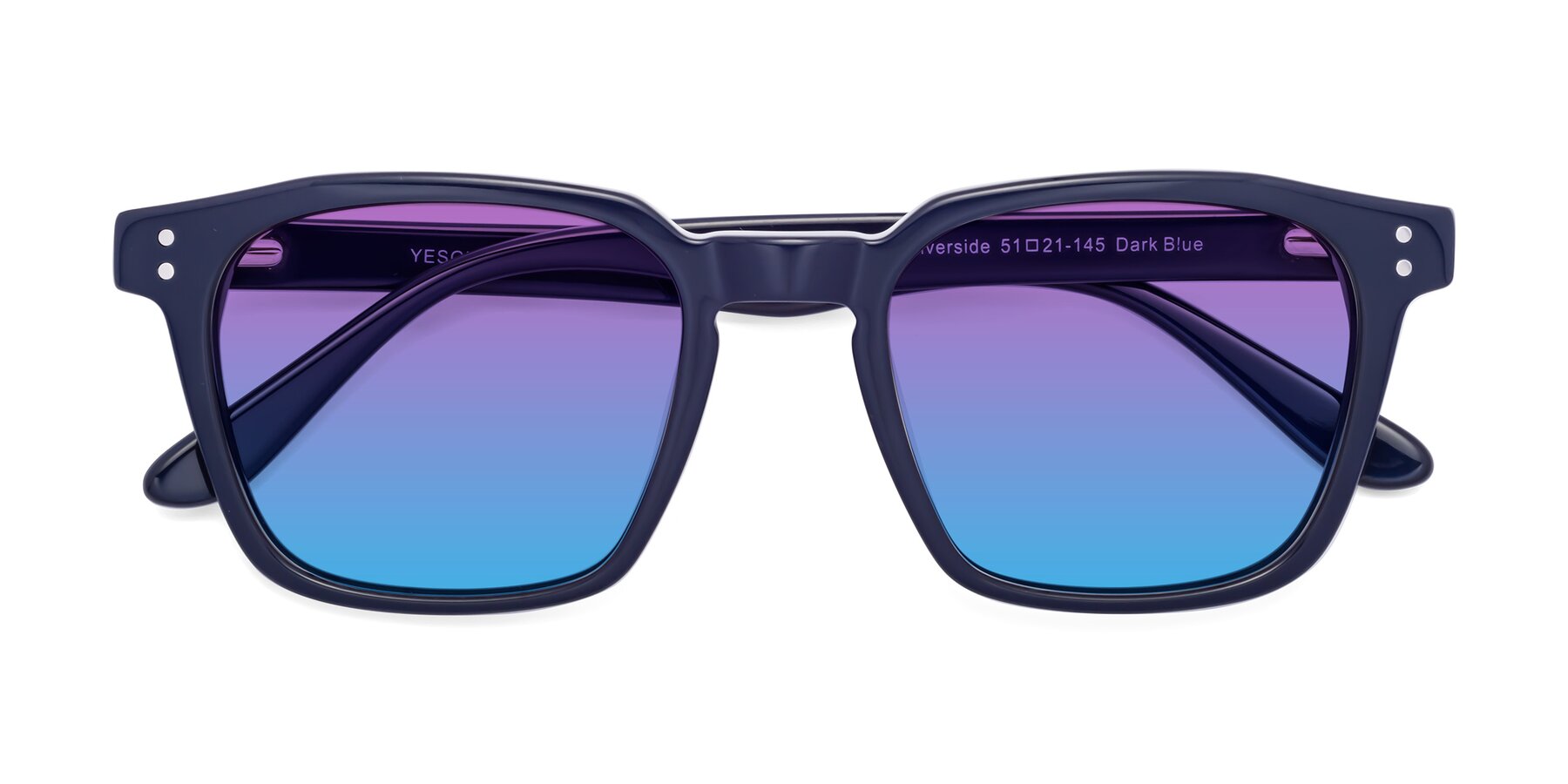 Folded Front of Riverside in Dark Blue with Purple / Blue Gradient Lenses