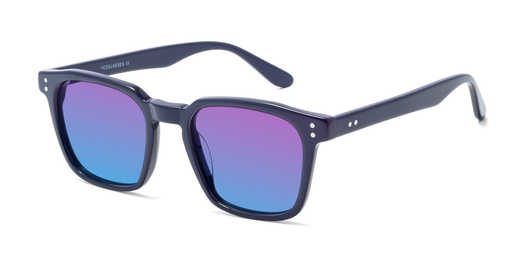 Angle of Riverside in Dark Blue with Purple / Blue Gradient Lenses