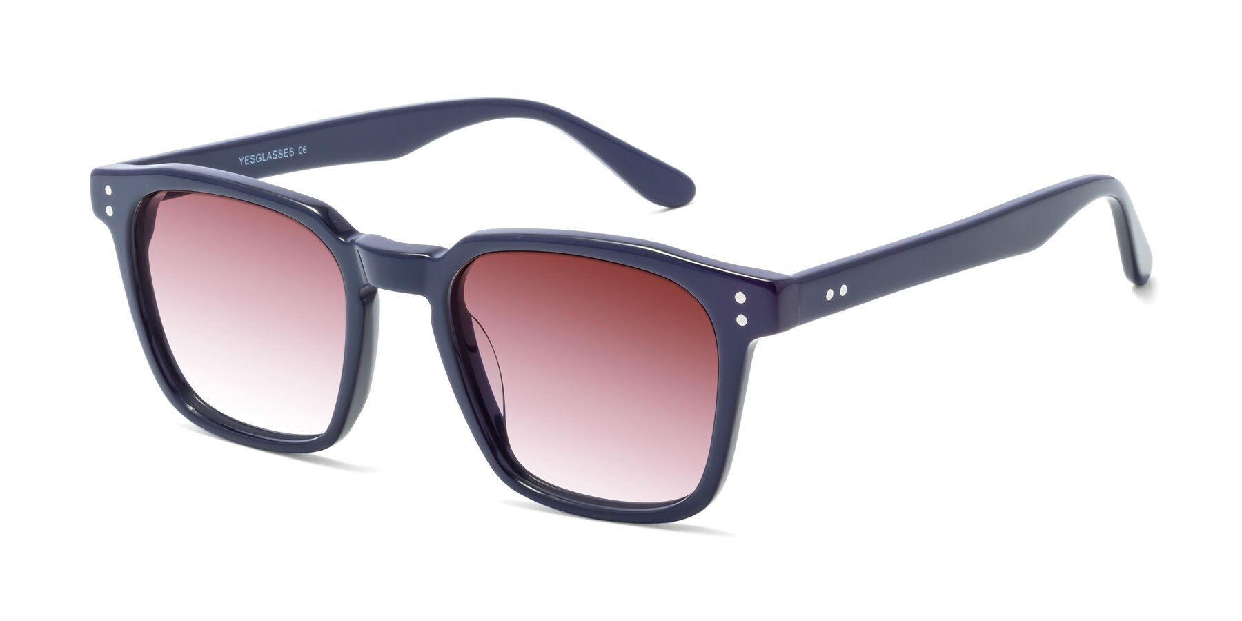 Angle of Riverside in Dark Blue with Garnet Gradient Lenses