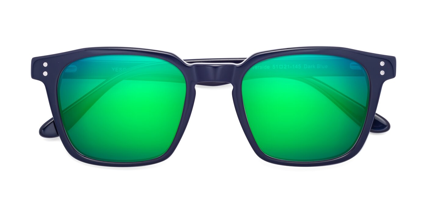 Riverside - Dark Blue Flash Mirrored Sunglasses