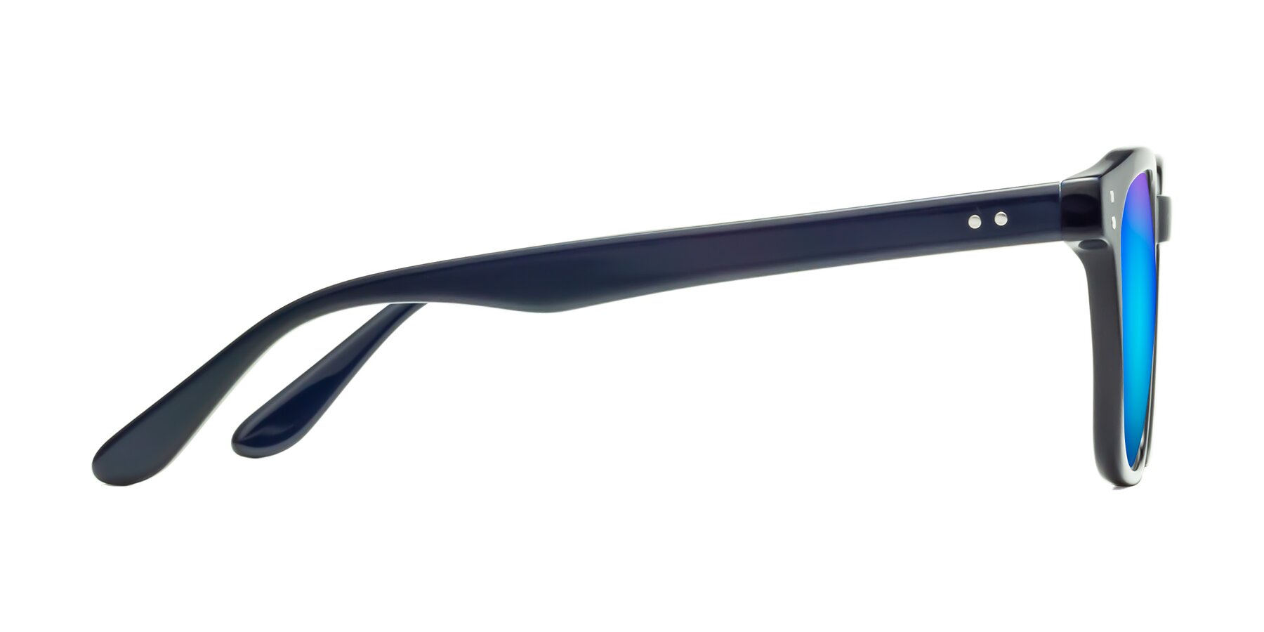 Side of Riverside in Dark Blue with Blue Mirrored Lenses