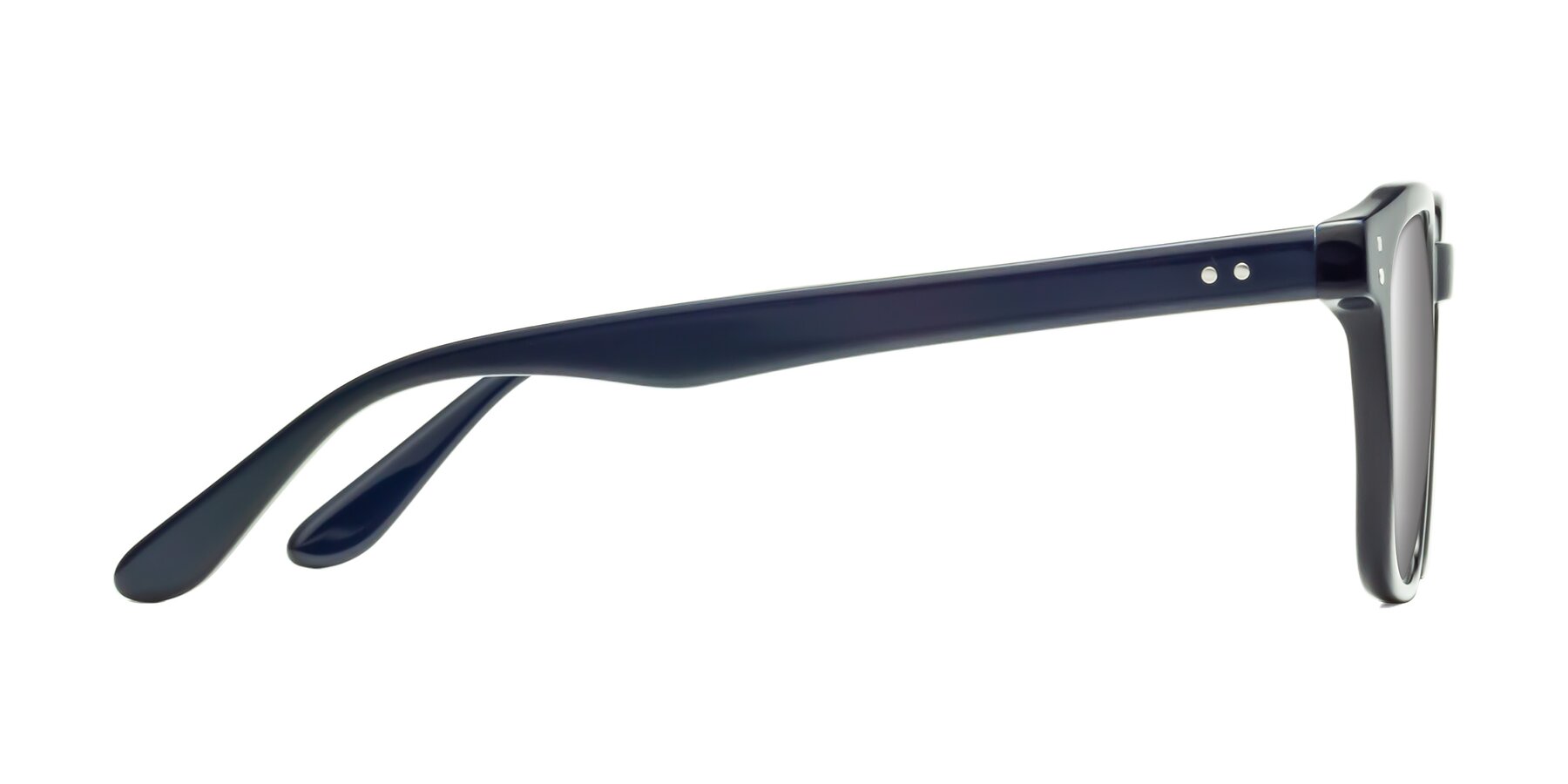 Side of Riverside in Dark Blue with Silver Mirrored Lenses