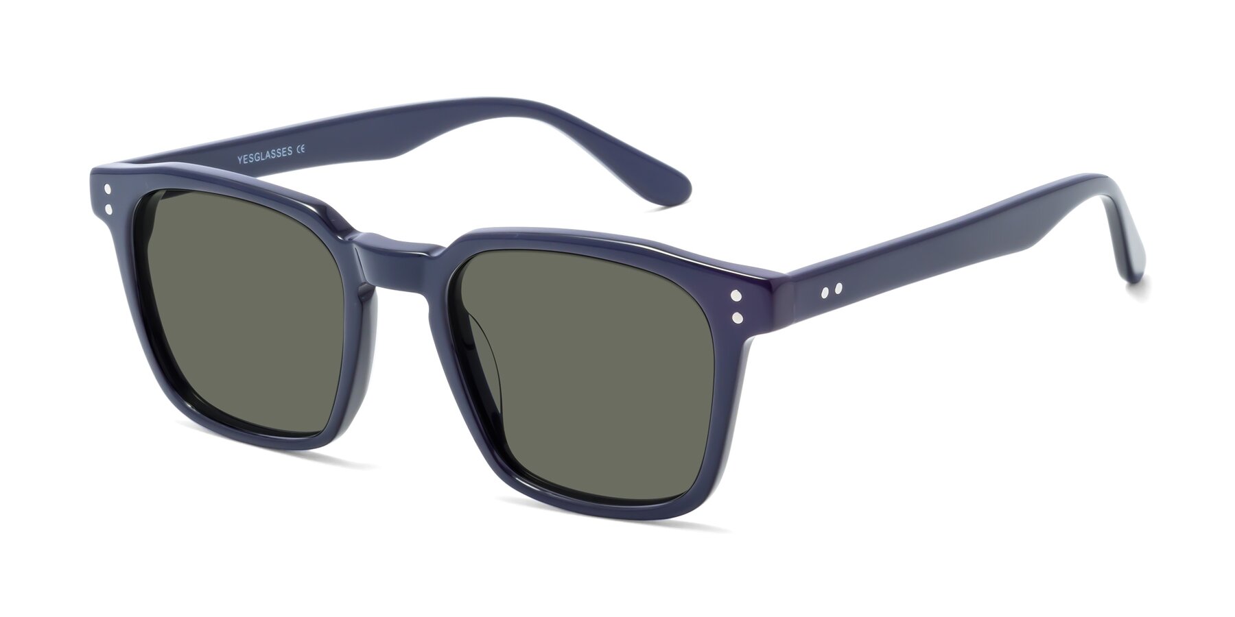 Angle of Riverside in Dark Blue with Gray Polarized Lenses