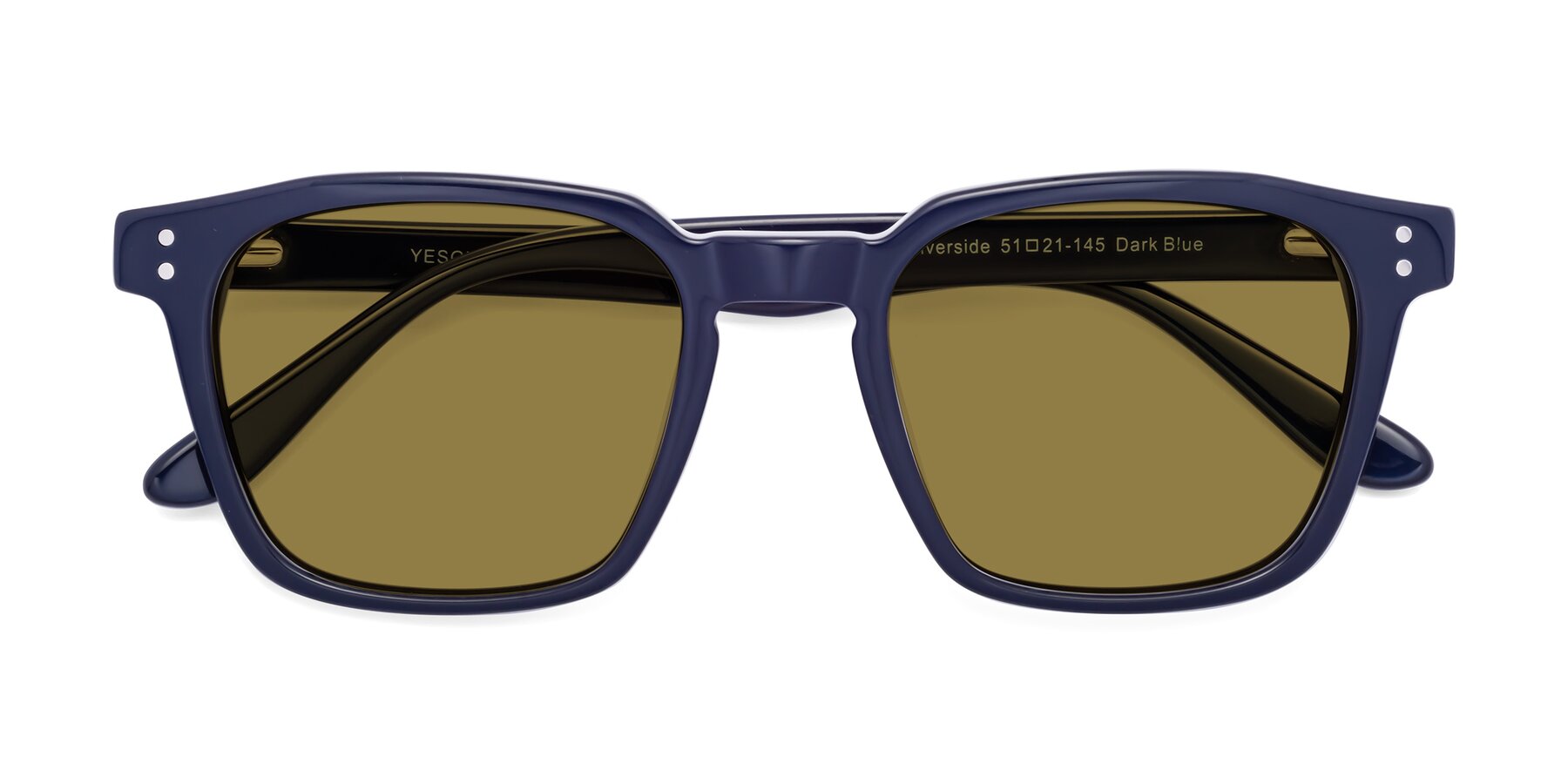 Folded Front of Riverside in Dark Blue with Brown Polarized Lenses