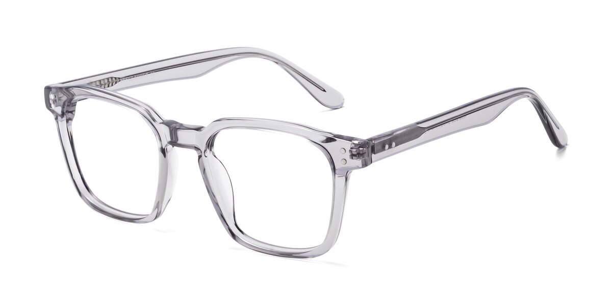 Light Gray Keyhole Bridge Trapezoid Geometric Eyeglasses - Riverside