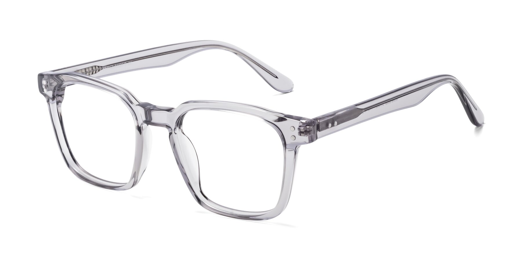 Angle of Riverside in Light Gray with Clear Eyeglass Lenses
