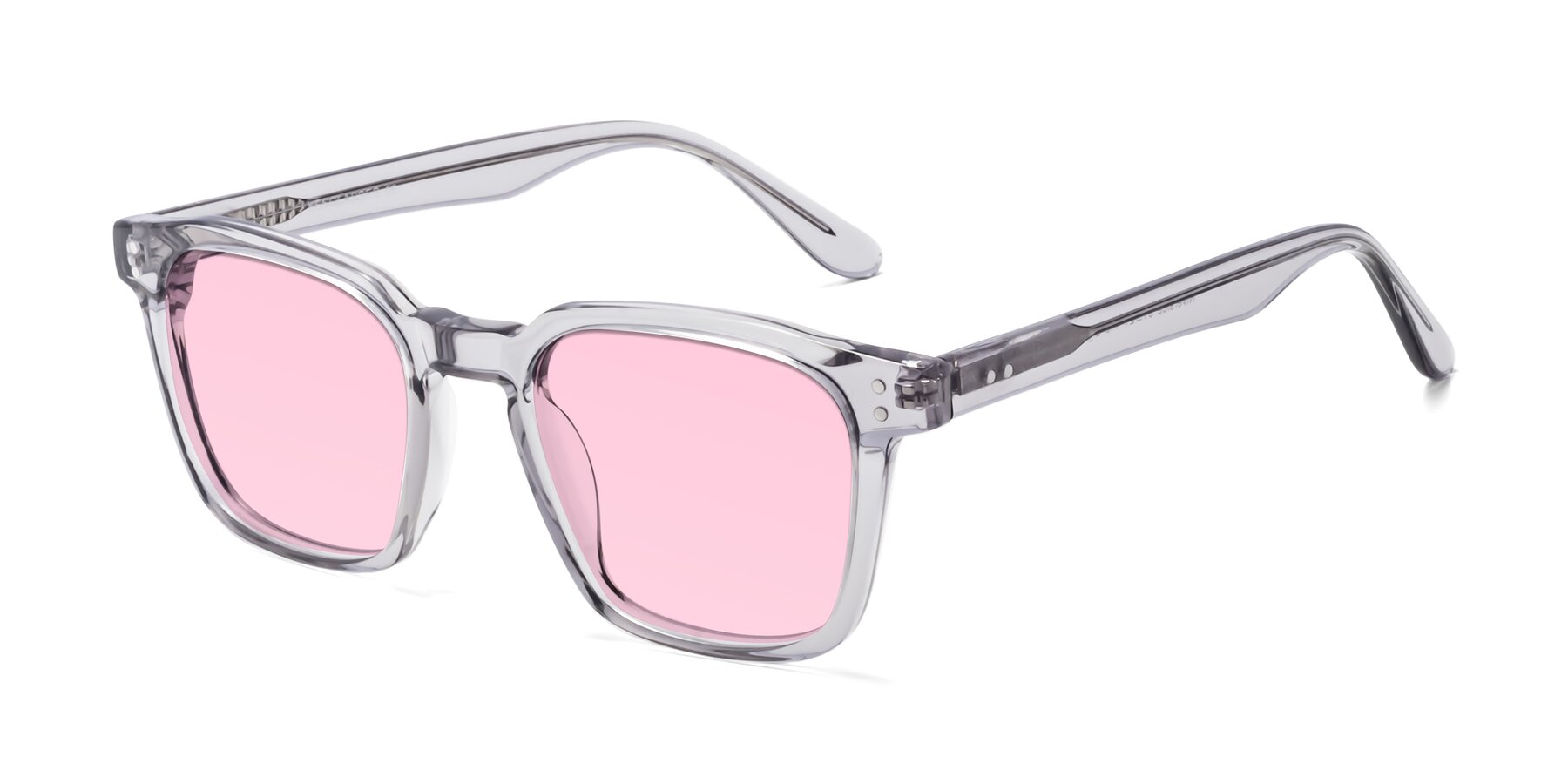 Angle of Riverside in Light Gray with Light Pink Tinted Lenses
