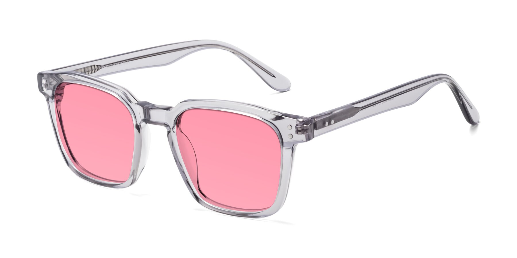 Angle of Riverside in Light Gray with Pink Tinted Lenses