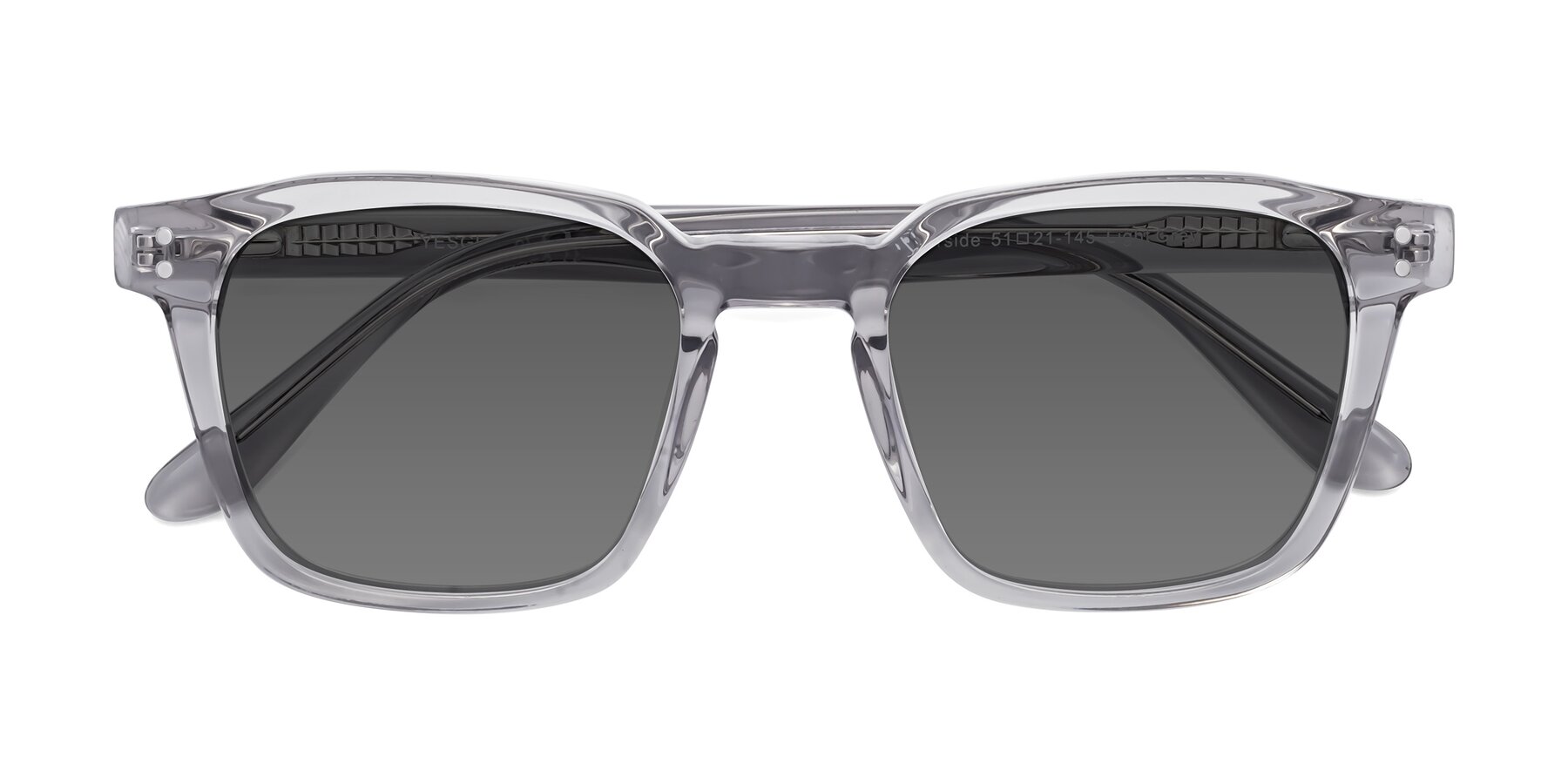 Folded Front of Riverside in Light Gray with Medium Gray Tinted Lenses
