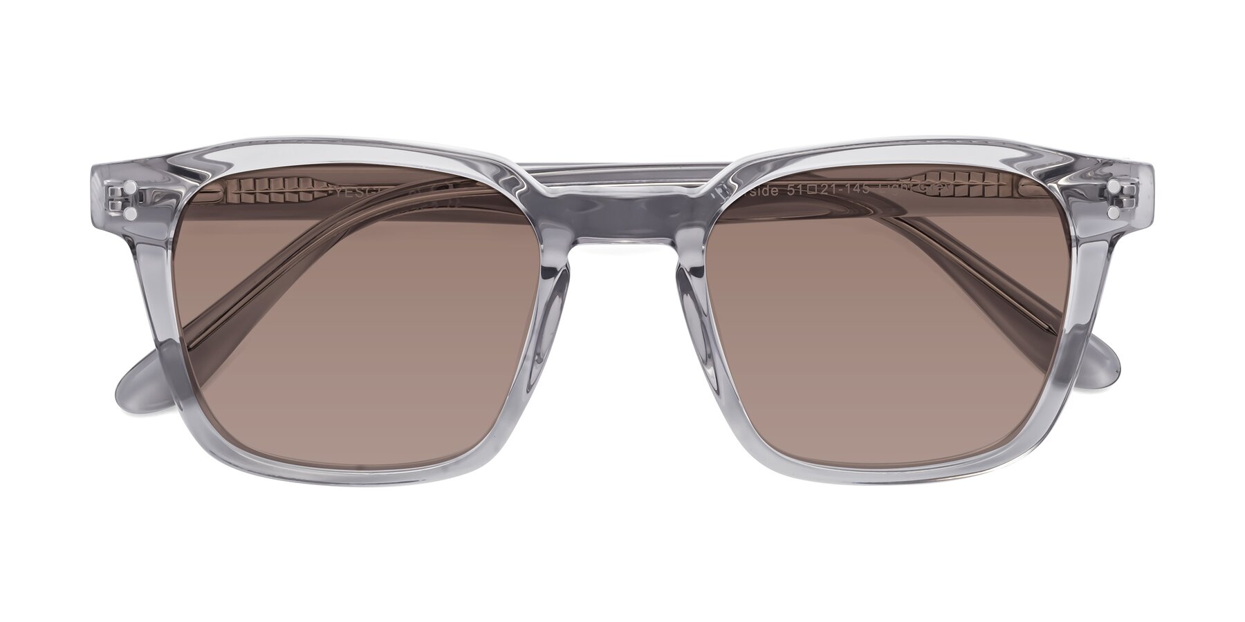Folded Front of Riverside in Light Gray with Medium Brown Tinted Lenses