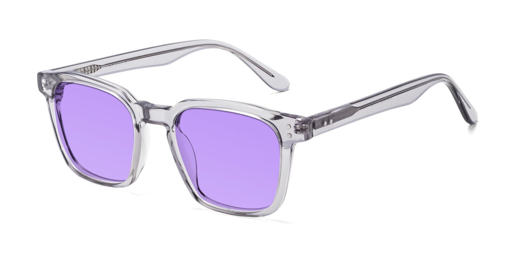 Angle of Riverside in Light Gray with Medium Purple Tinted Lenses