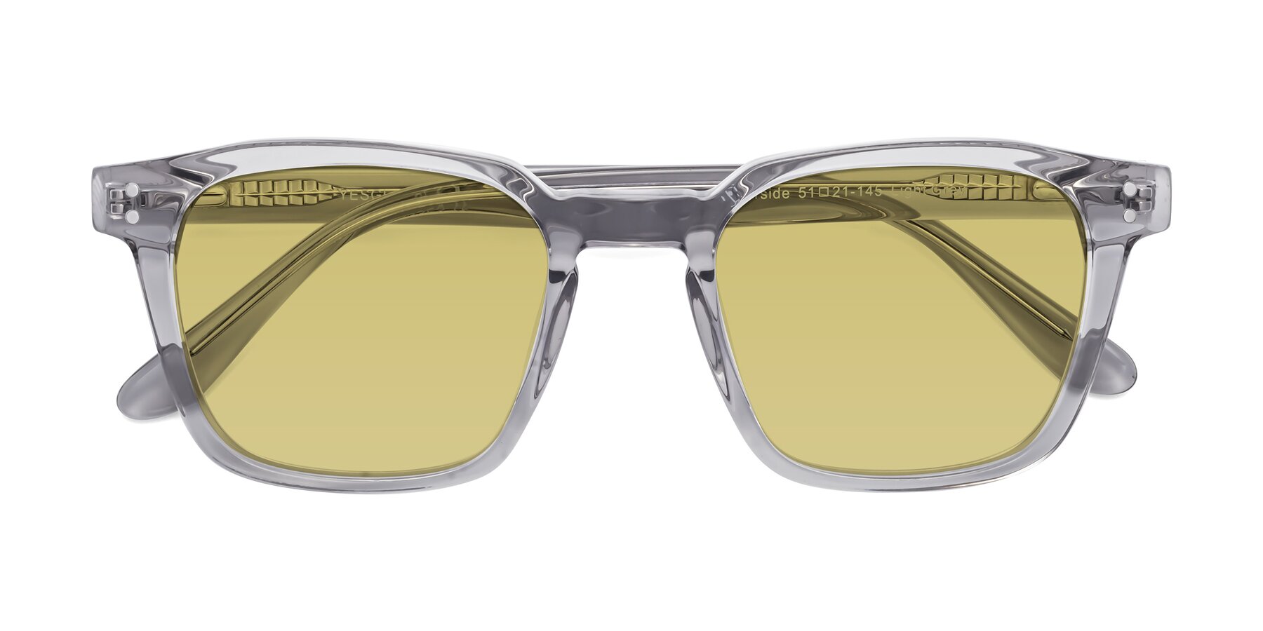 Folded Front of Riverside in Light Gray with Medium Champagne Tinted Lenses