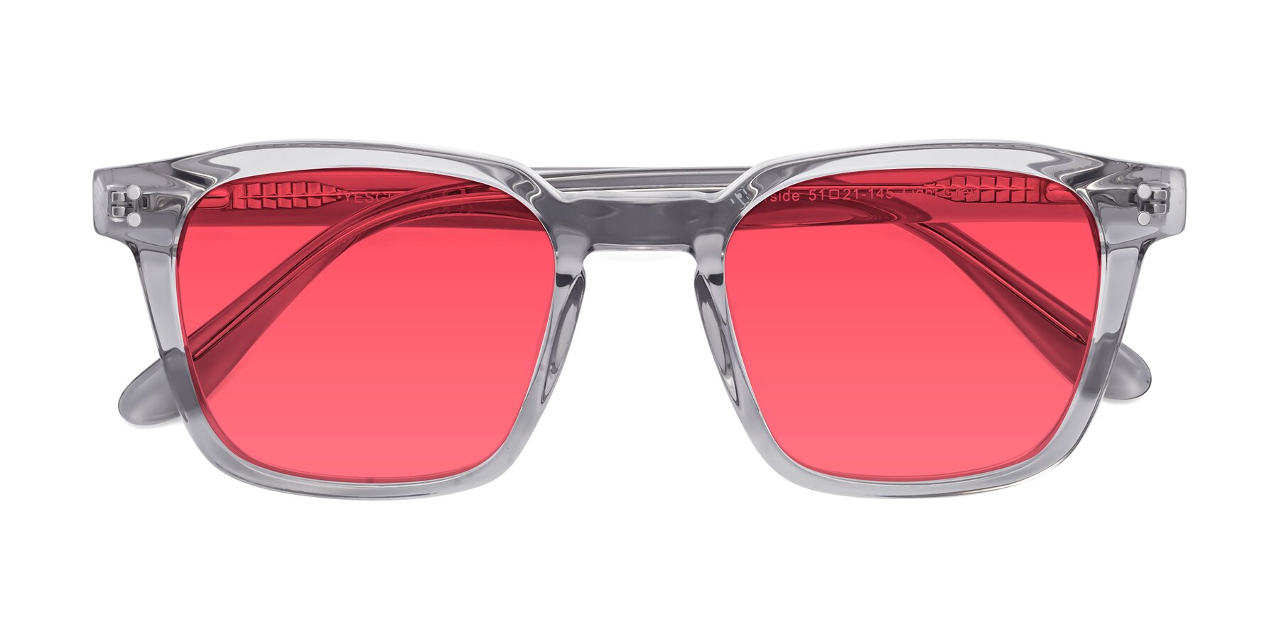 Folded Front of Riverside in Light Gray with Red Tinted Lenses