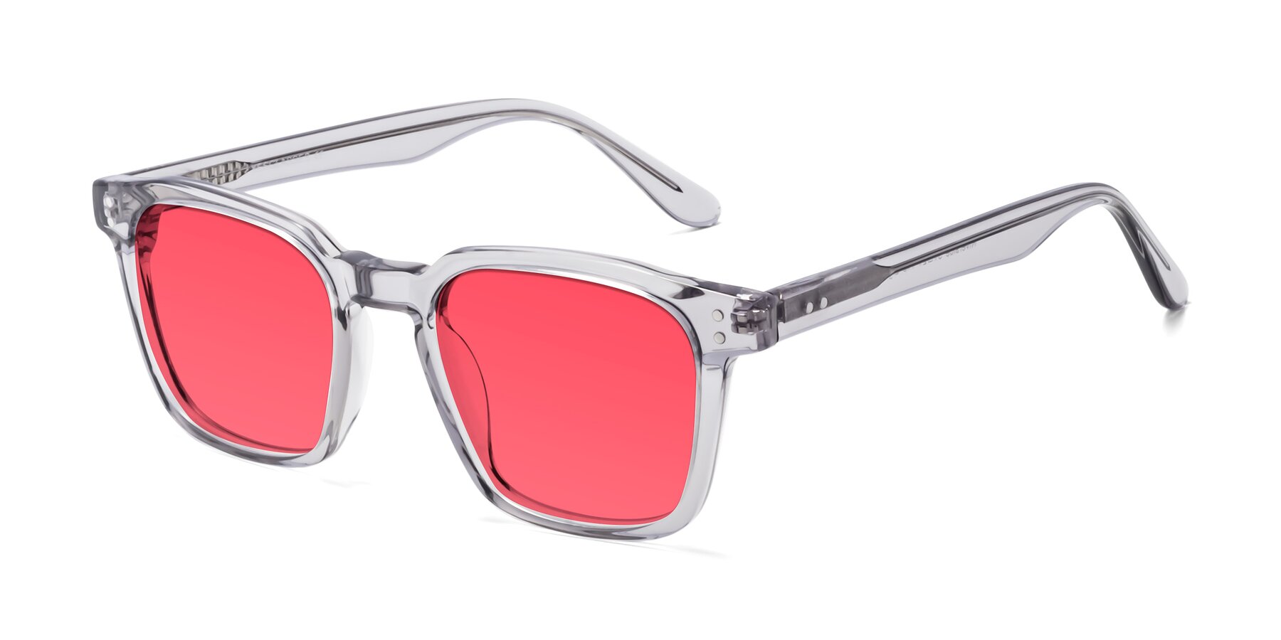 Angle of Riverside in Light Gray with Red Tinted Lenses